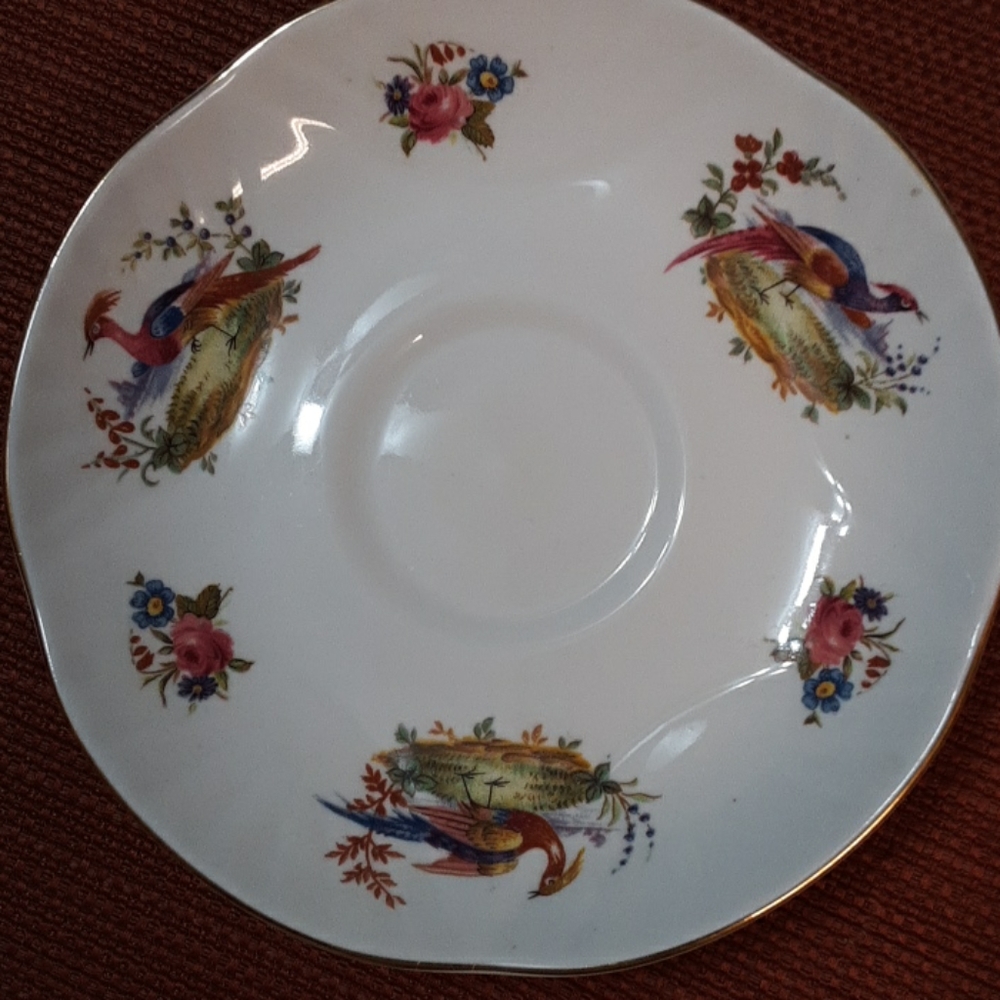 Crown Staffordshird Bird Bone China Cup and Saucer - Picture 4 of 5